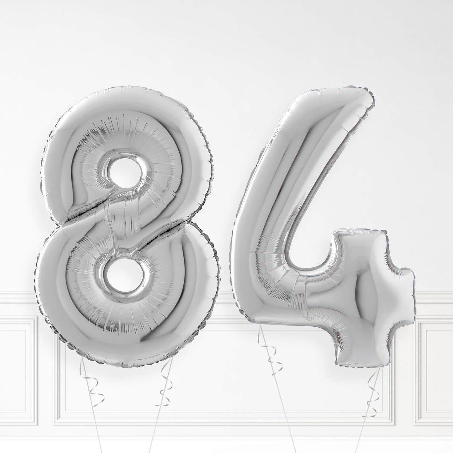 Inflated Silver Foil Number Balloon