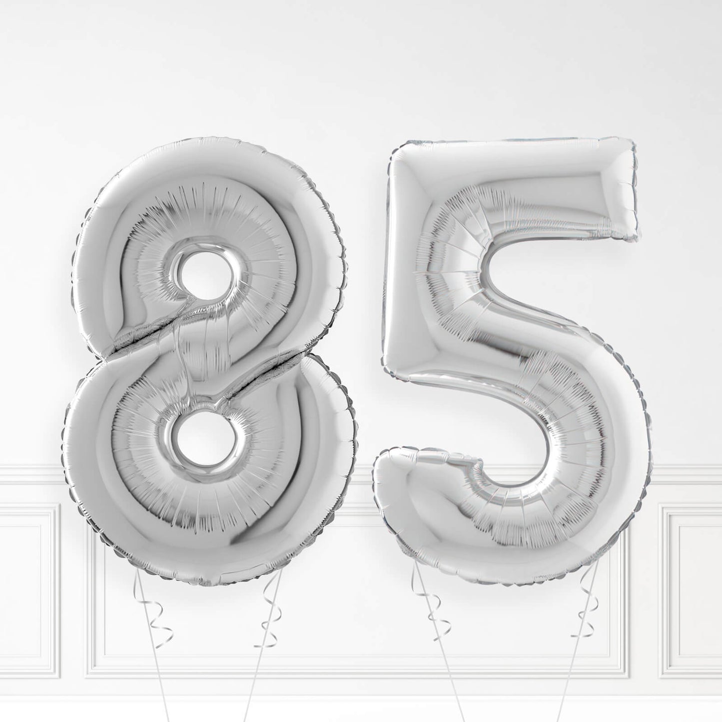 Inflated Silver Foil Number Balloon