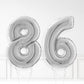Inflated Silver Foil Number Balloon