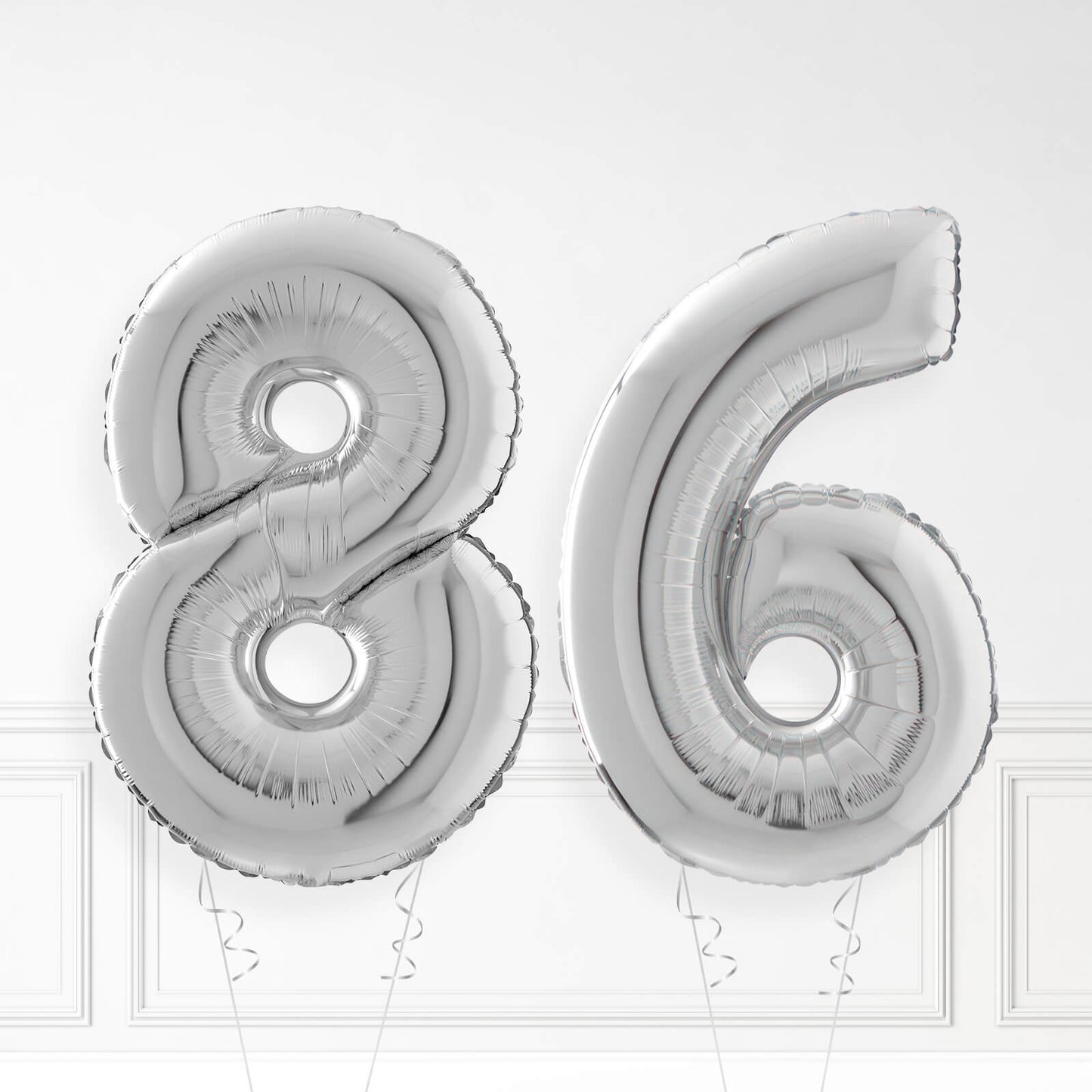 Inflated Silver Foil Number Balloon