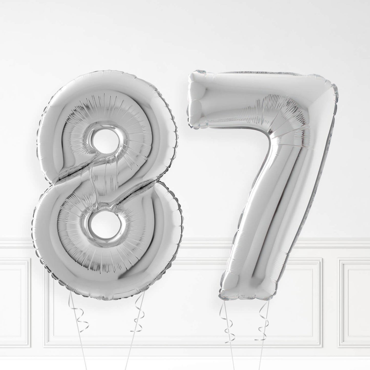 Inflated Silver Foil Number Balloon