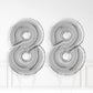 Inflated Silver Foil Number Balloon