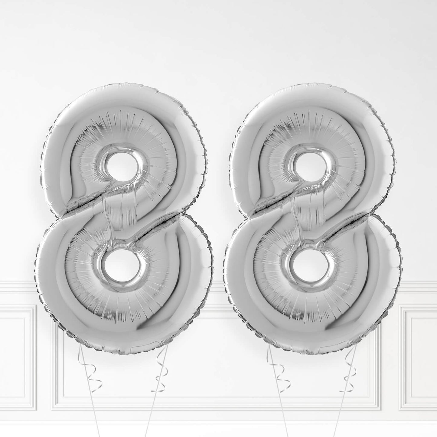 Inflated Silver Foil Number Balloon