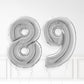 Inflated Silver Foil Number Balloon