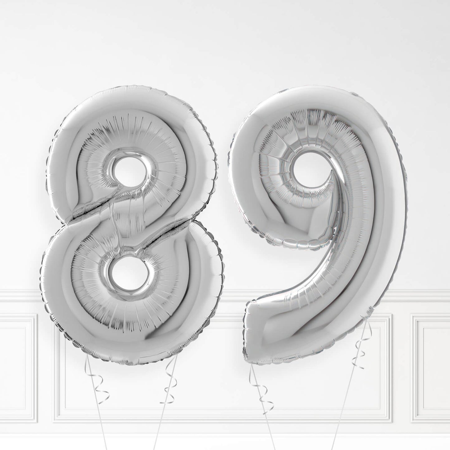 Inflated Silver Foil Number Balloon