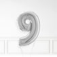 Inflated Silver Foil Number Balloon