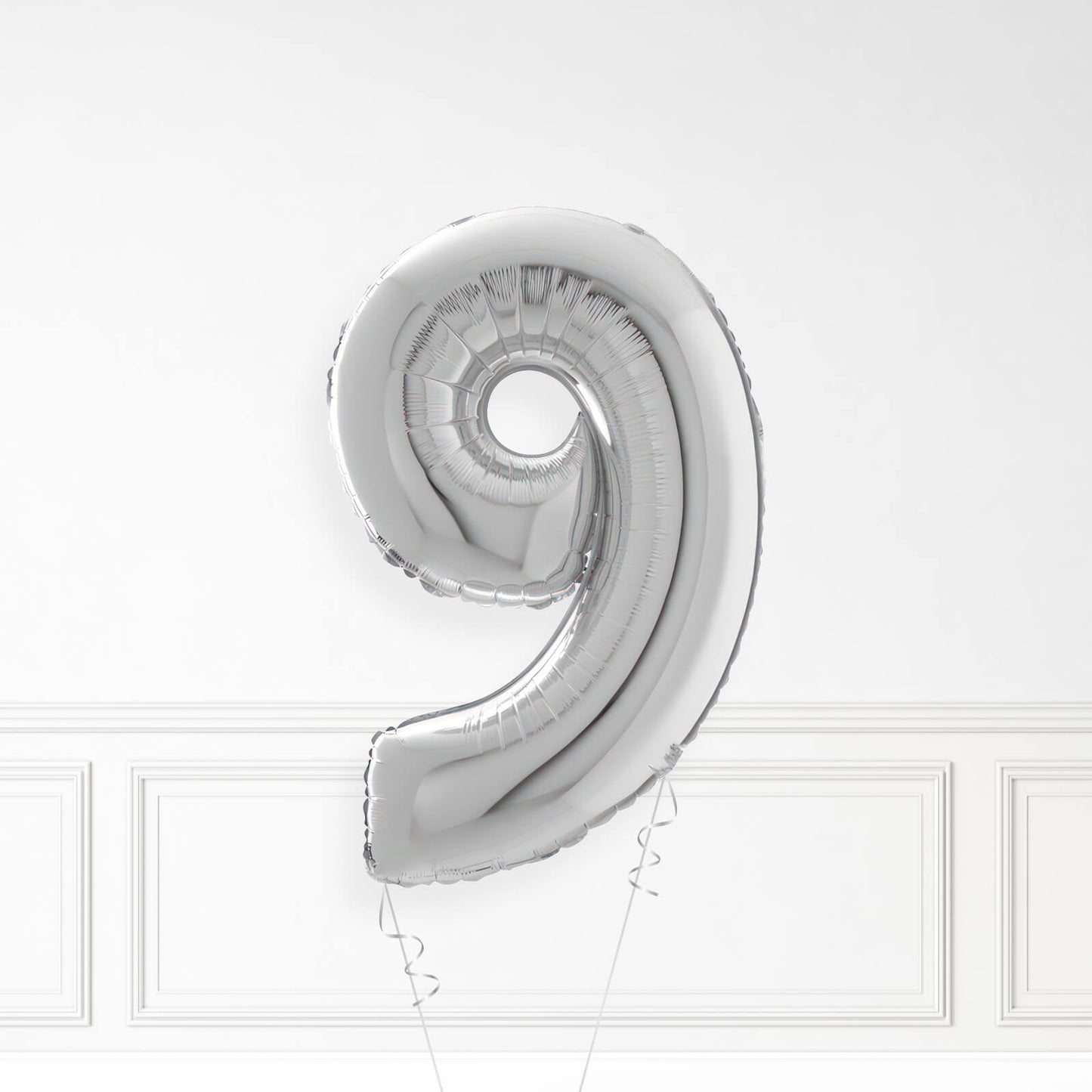Inflated Silver Foil Number Balloon