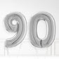 Inflated Silver Foil Number Balloon