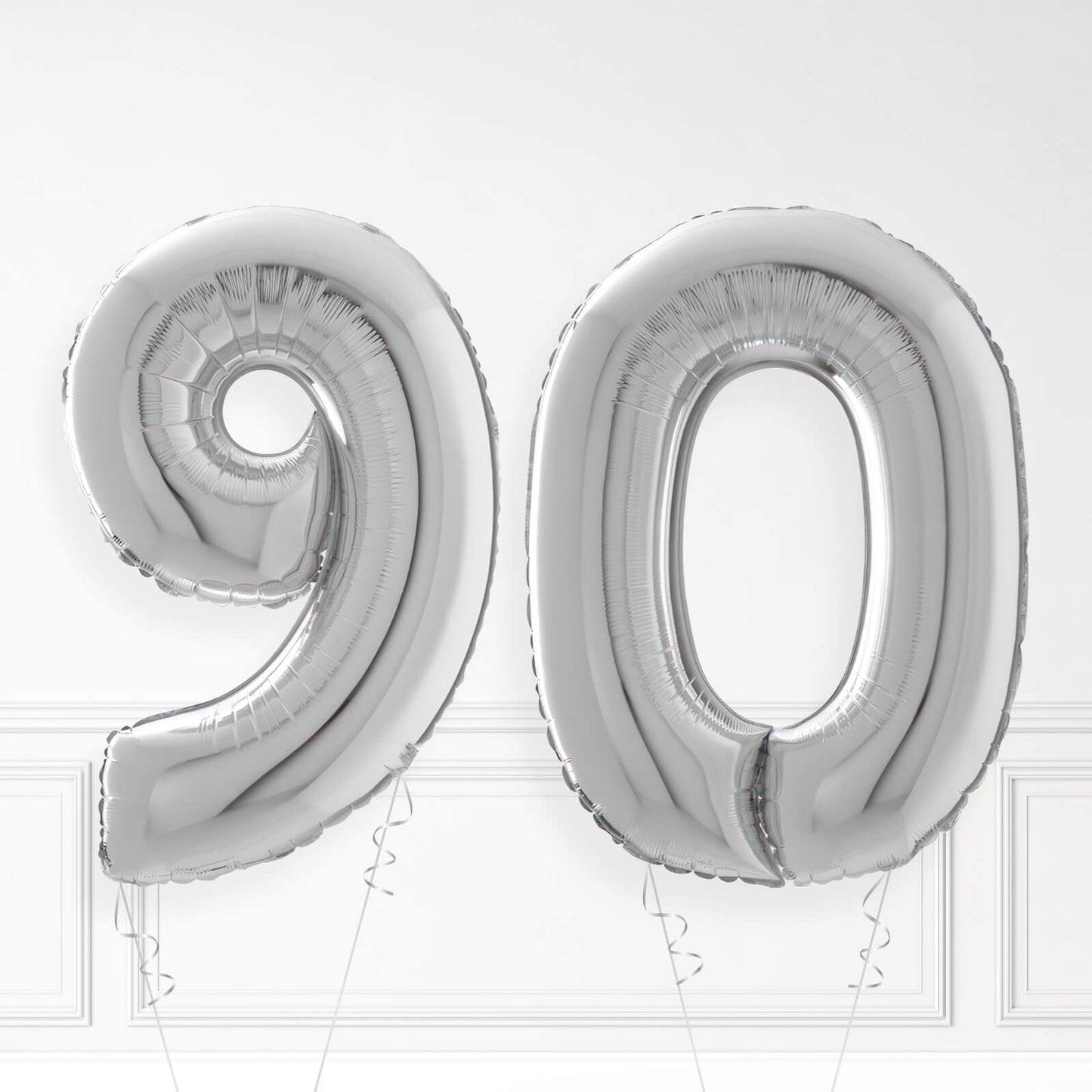Inflated Silver Foil Number Balloon