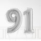 Inflated Silver Foil Number Balloon