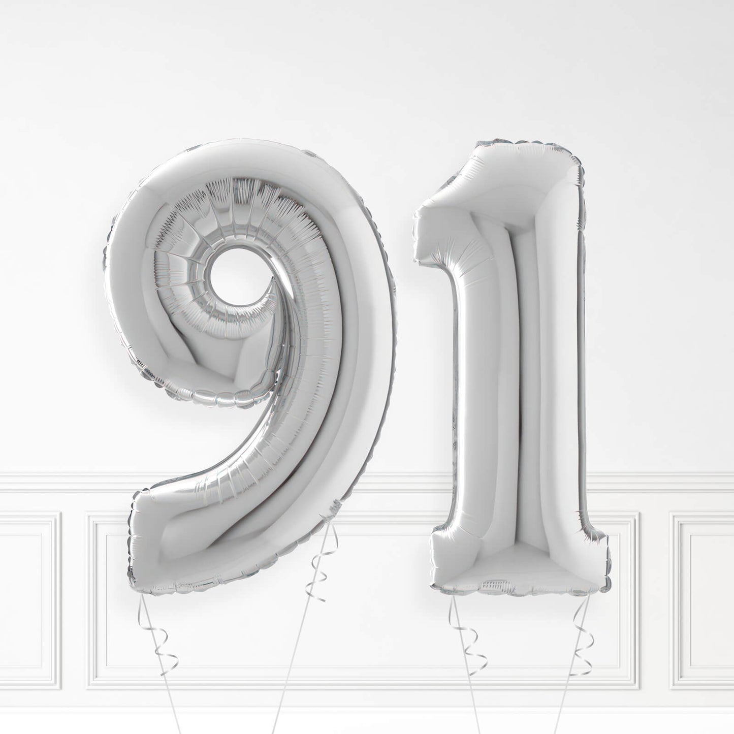 Inflated Silver Foil Number Balloon