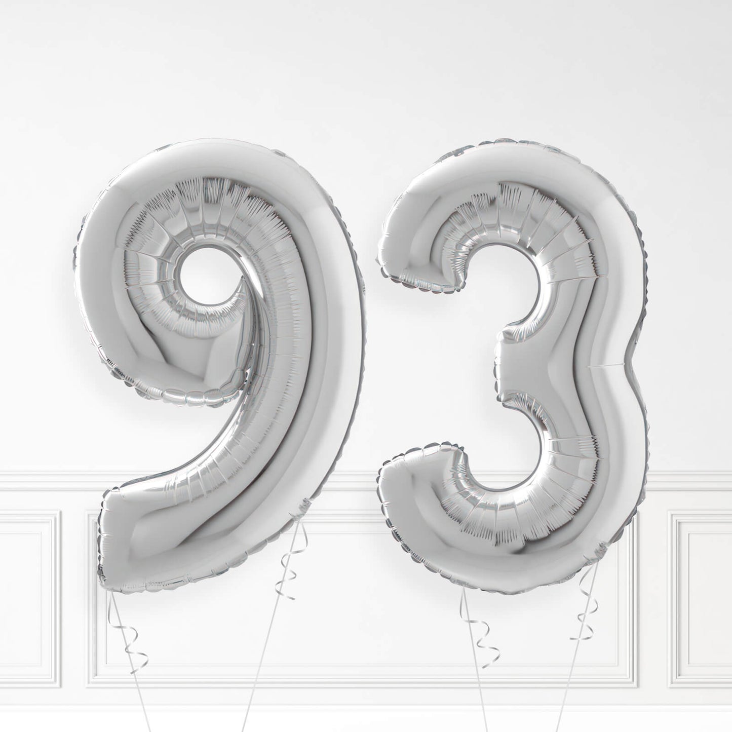 Inflated Silver Foil Number Balloon
