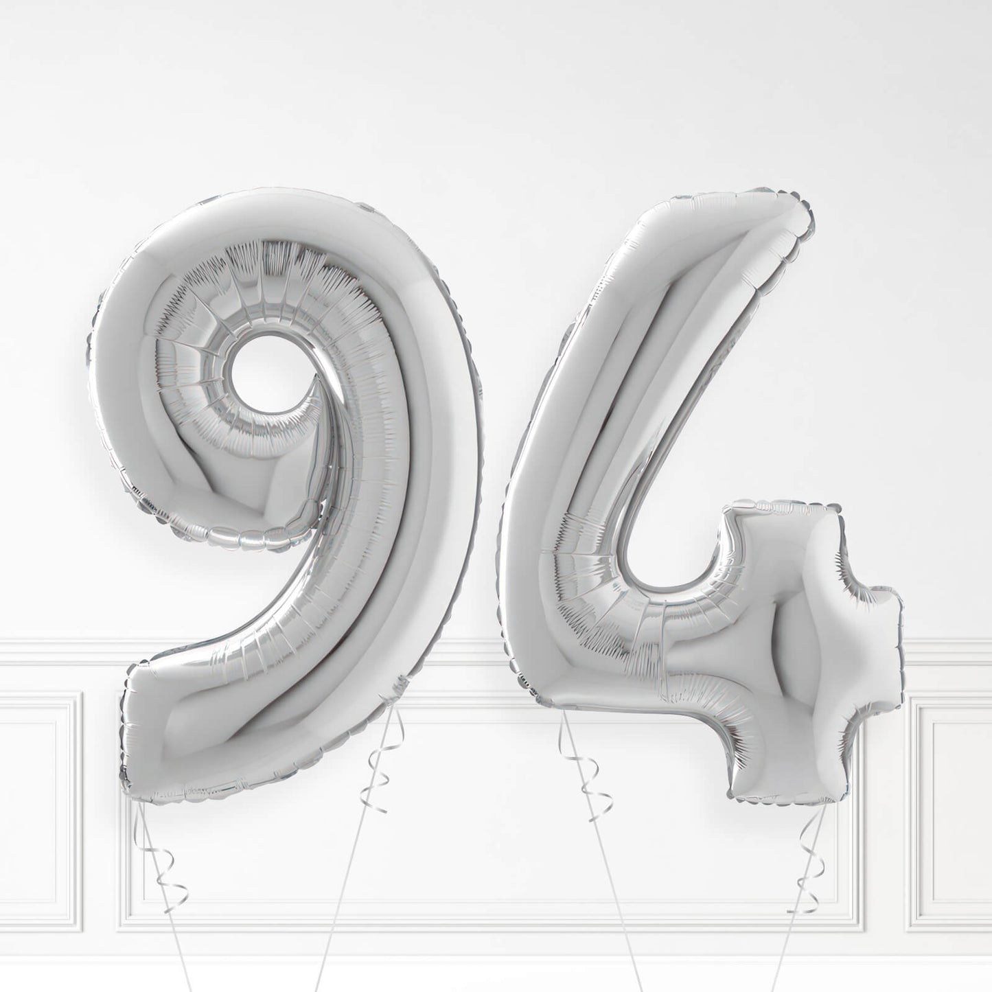 Inflated Silver Foil Number Balloon
