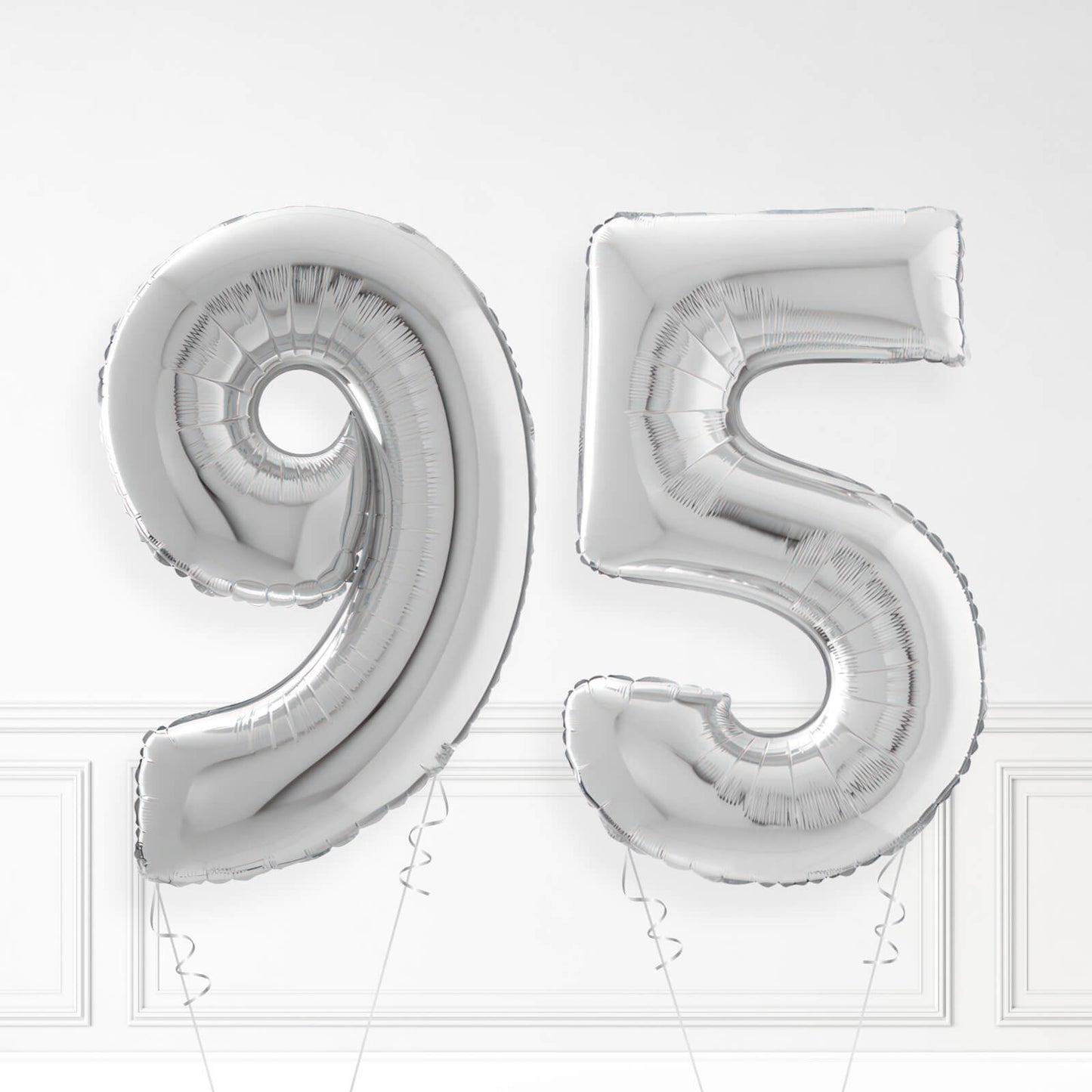 Inflated Silver Foil Number Balloon