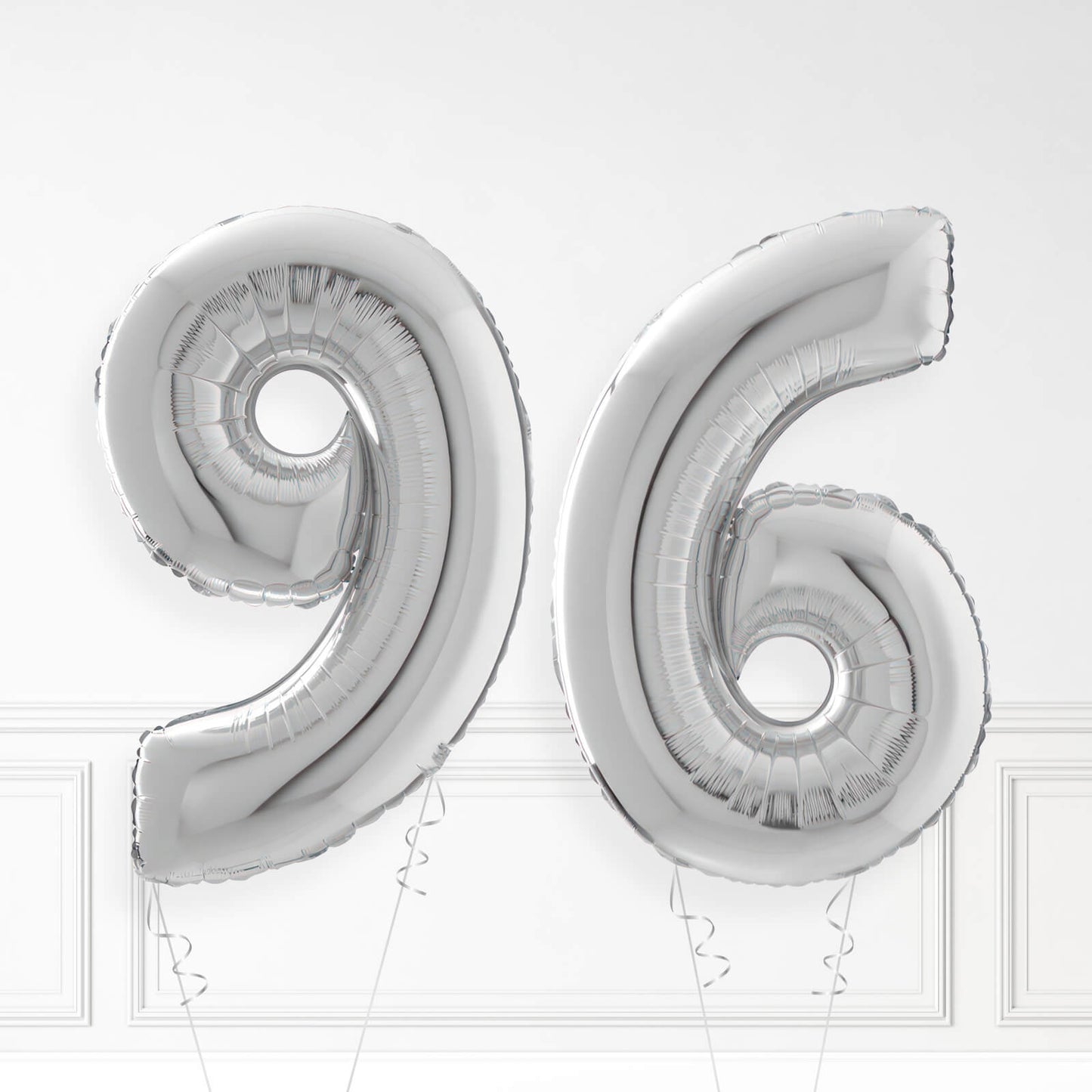 Inflated Silver Foil Number Balloon