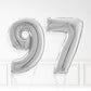 Inflated Silver Foil Number Balloon