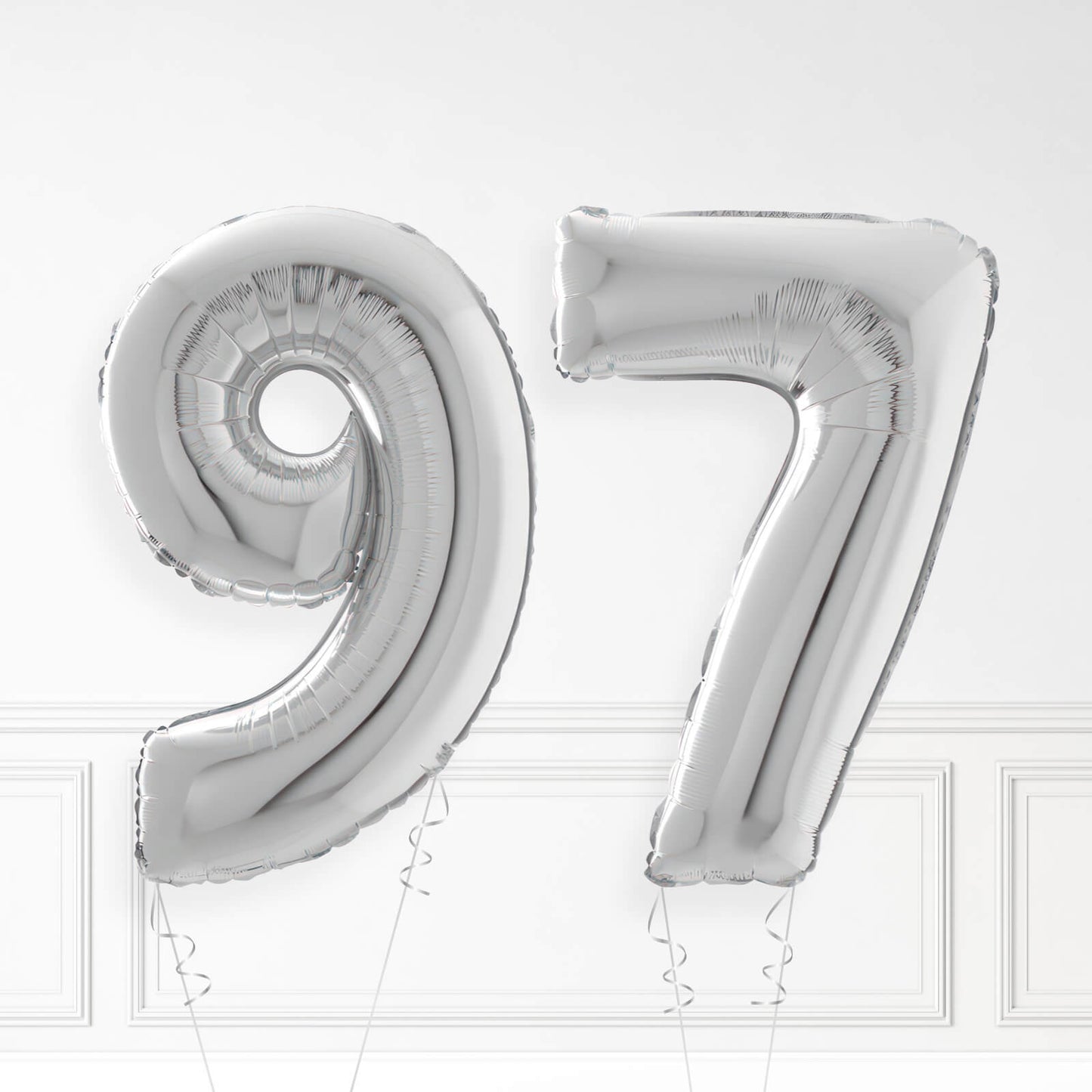 Inflated Silver Foil Number Balloon