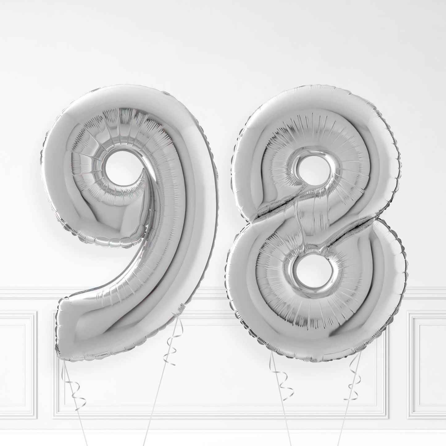 Inflated Silver Foil Number Balloon