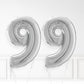 Inflated Silver Foil Number Balloon