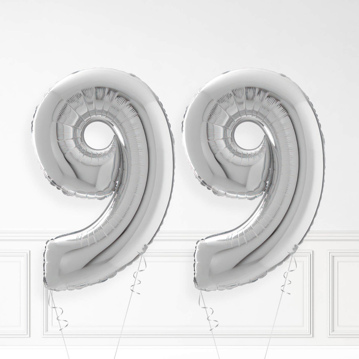 Inflated Silver Foil Number Balloon