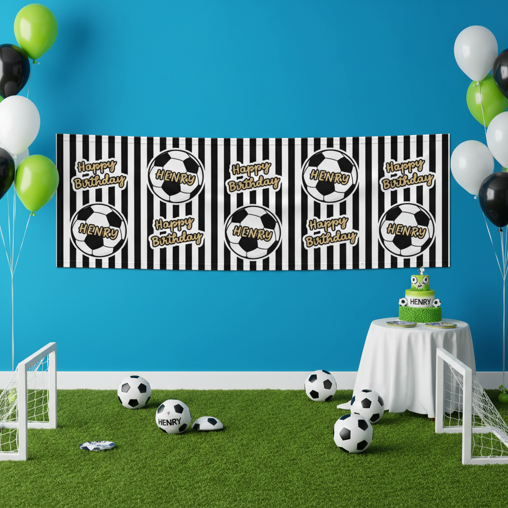 Personalised Football Birthday Banner
