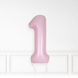 Inflated Baby Pink Foil Number Balloon