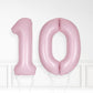 Inflated Baby Pink Foil Number Balloon