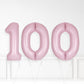 Inflated Baby Pink Foil Number Balloon