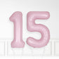 Inflated Baby Pink Foil Number Balloon