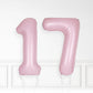Inflated Baby Pink Foil Number Balloon