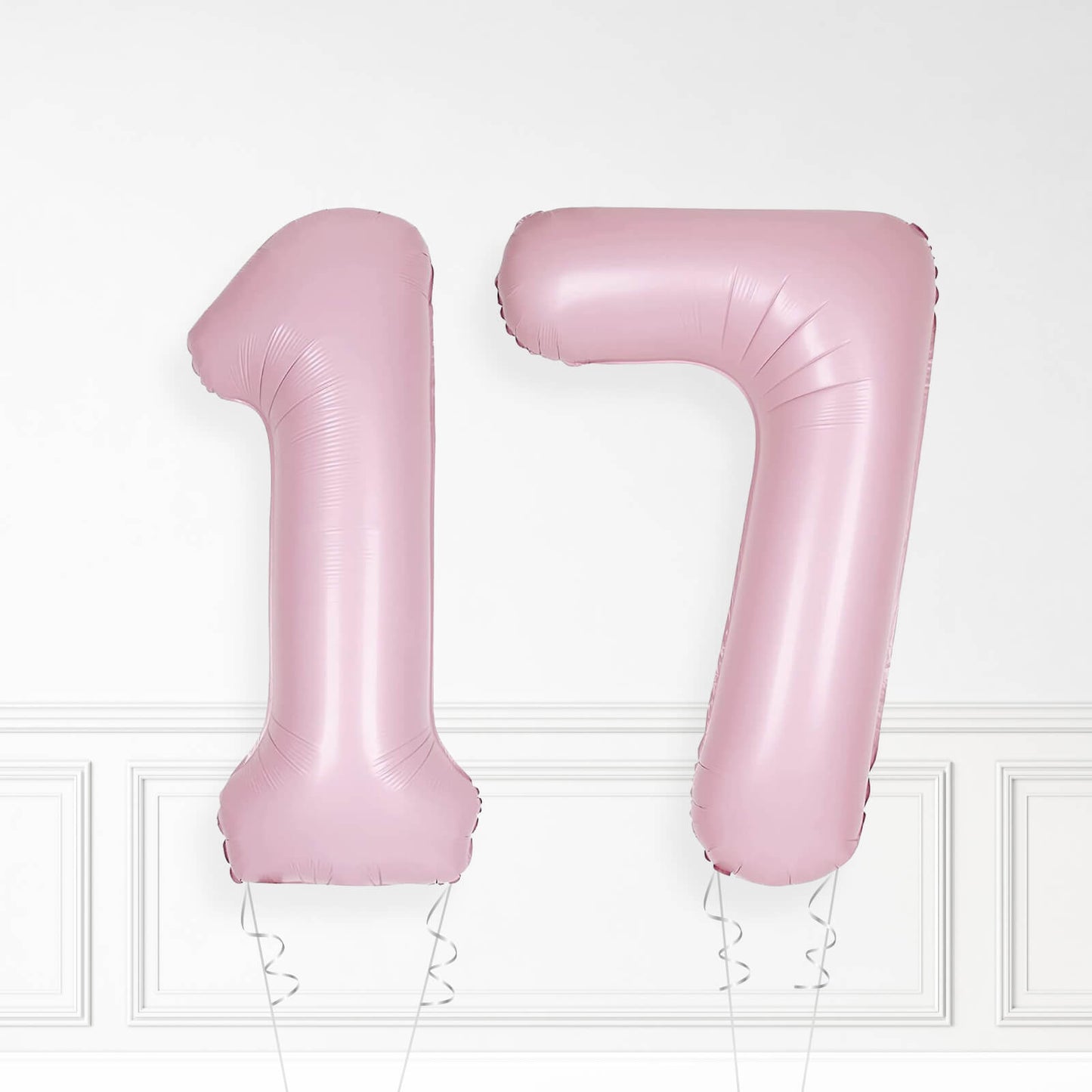 Inflated Baby Pink Foil Number Balloon