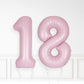 Inflated Baby Pink Foil Number Balloon