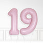 Inflated Baby Pink Foil Number Balloon