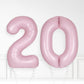 Inflated Baby Pink Foil Number Balloon