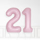 Inflated Baby Pink Foil Number Balloon