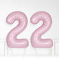 Inflated Baby Pink Foil Number Balloon