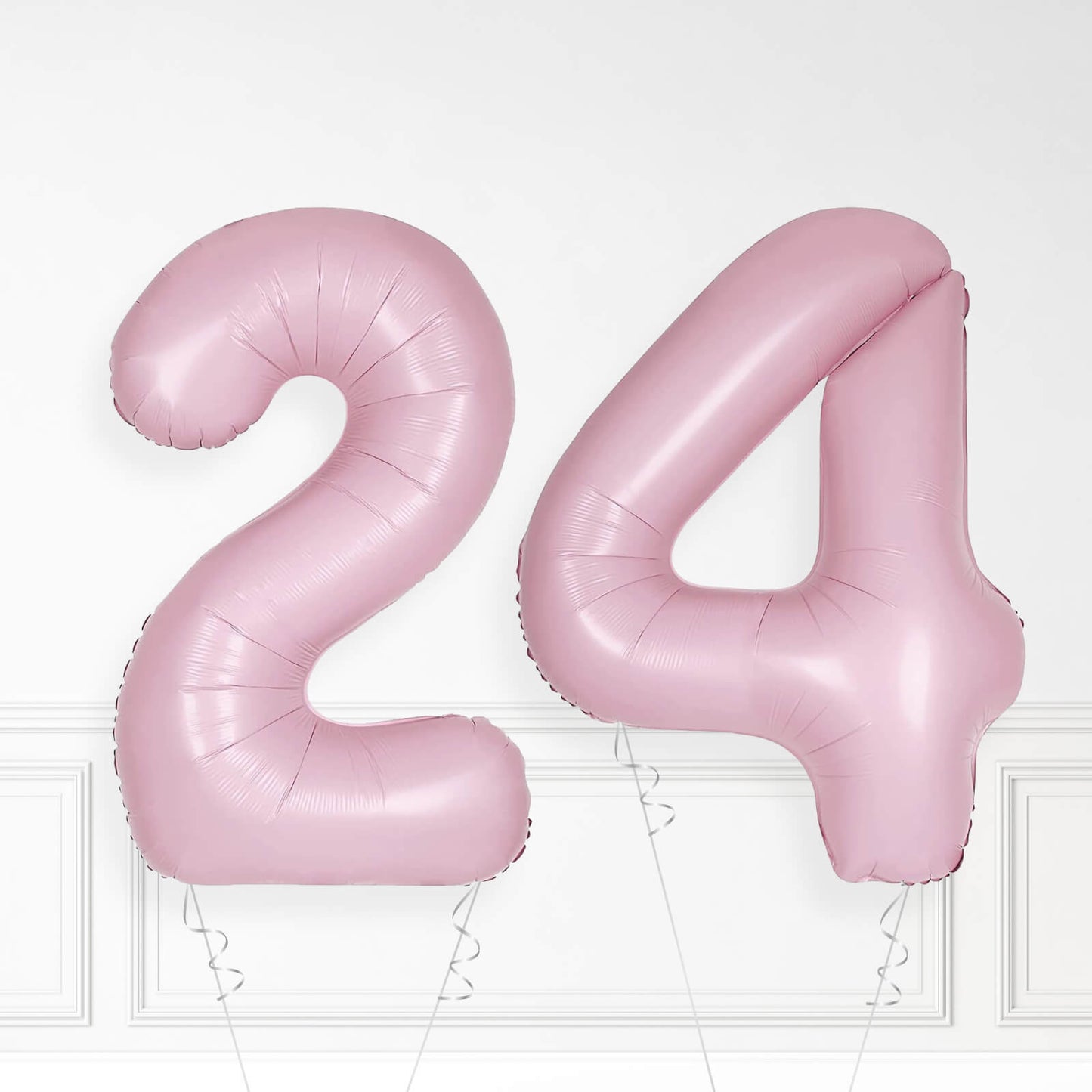 Inflated Baby Pink Foil Number Balloon