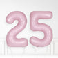 Inflated Baby Pink Foil Number Balloon