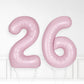Inflated Baby Pink Foil Number Balloon