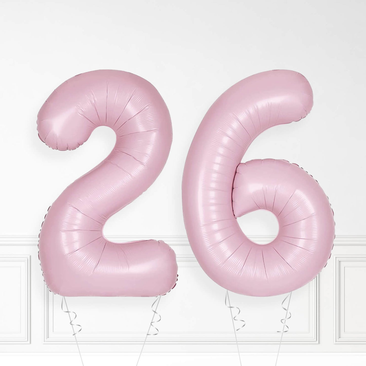 Inflated Baby Pink Foil Number Balloon
