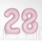 Inflated Baby Pink Foil Number Balloon
