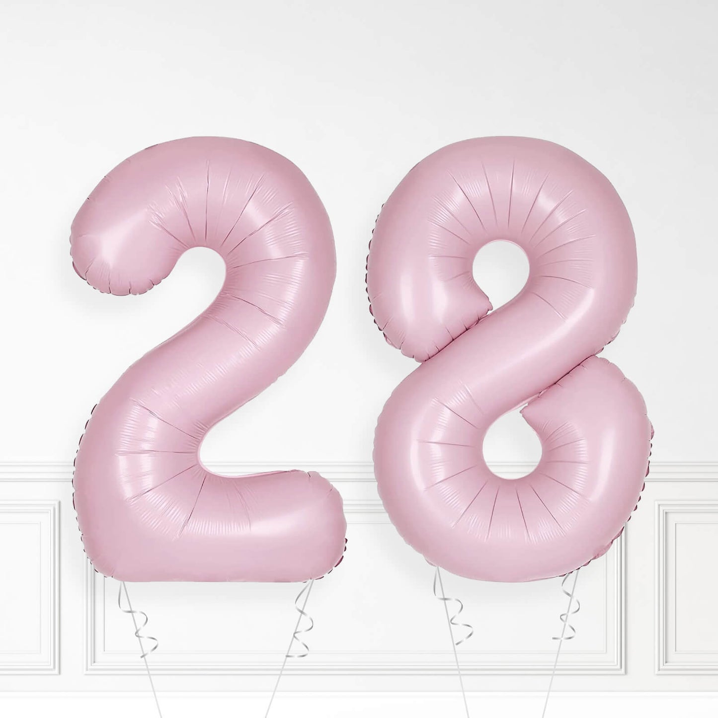 Inflated Baby Pink Foil Number Balloon