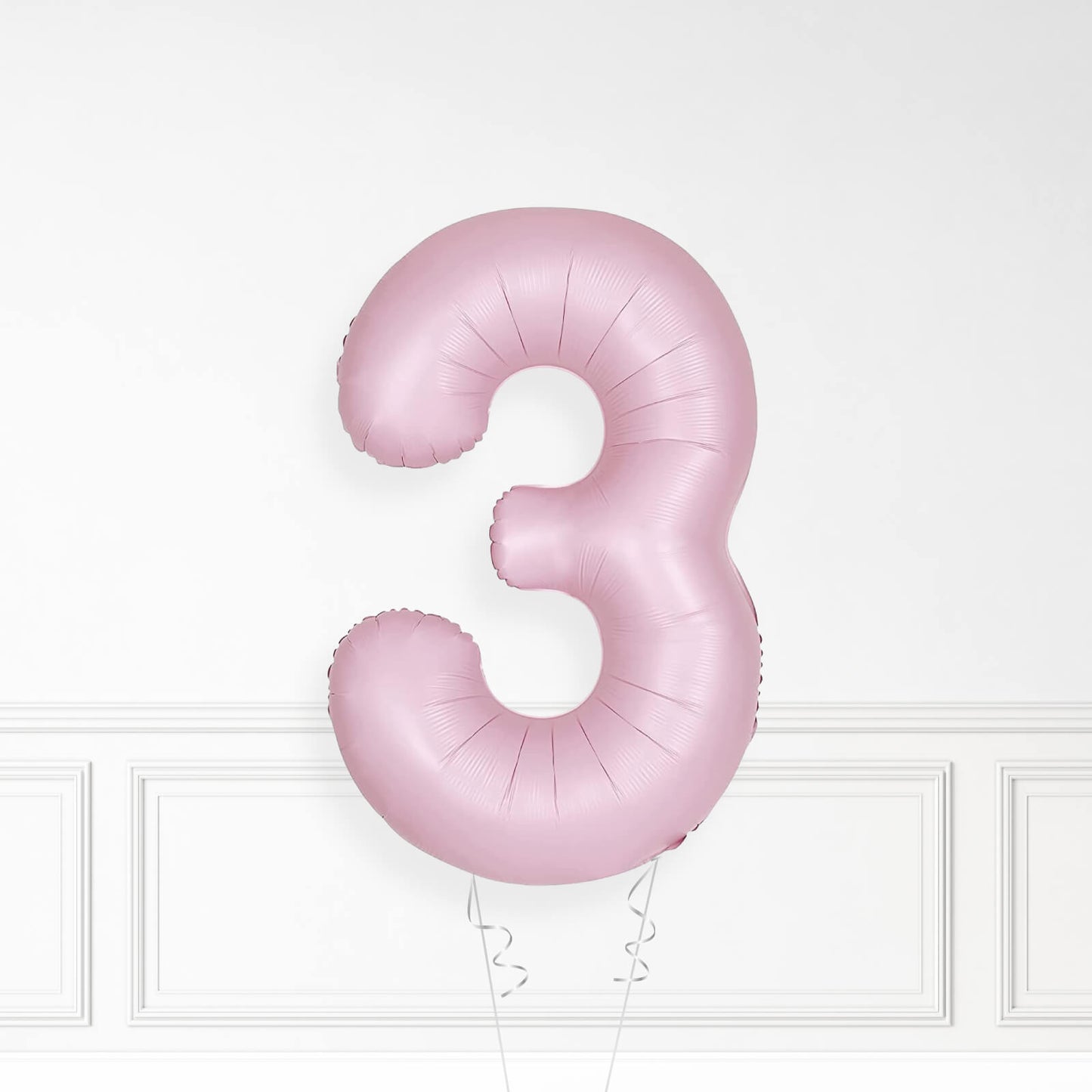 Inflated Baby Pink Foil Number Balloon