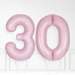 Inflated Baby Pink Foil Number Balloon