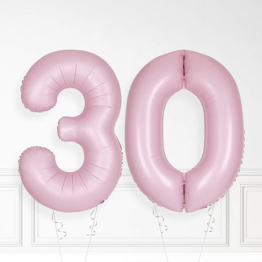 Inflated Baby Pink Foil Number Balloon