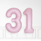 Inflated Baby Pink Foil Number Balloon