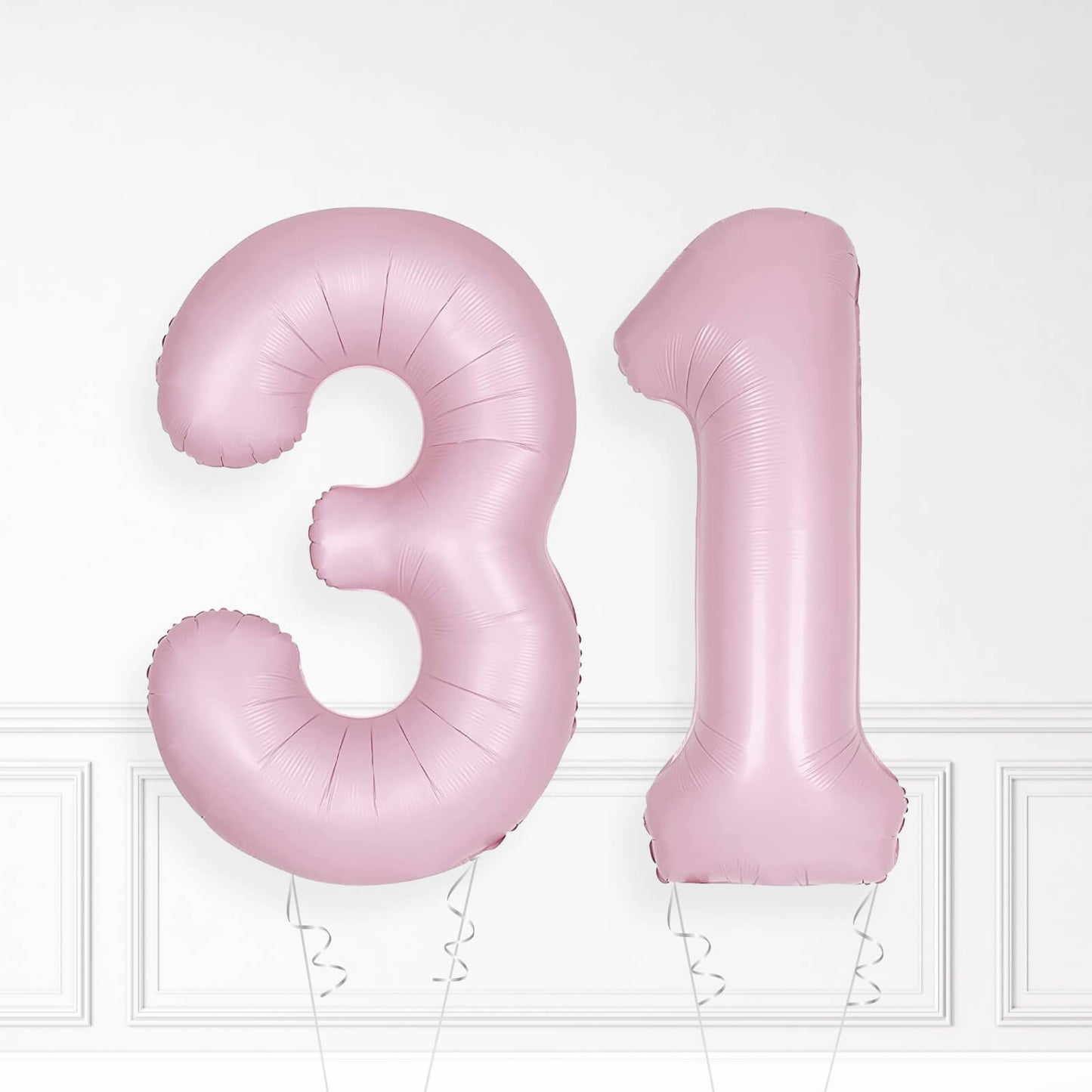 Inflated Baby Pink Foil Number Balloon