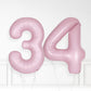 Inflated Baby Pink Foil Number Balloon