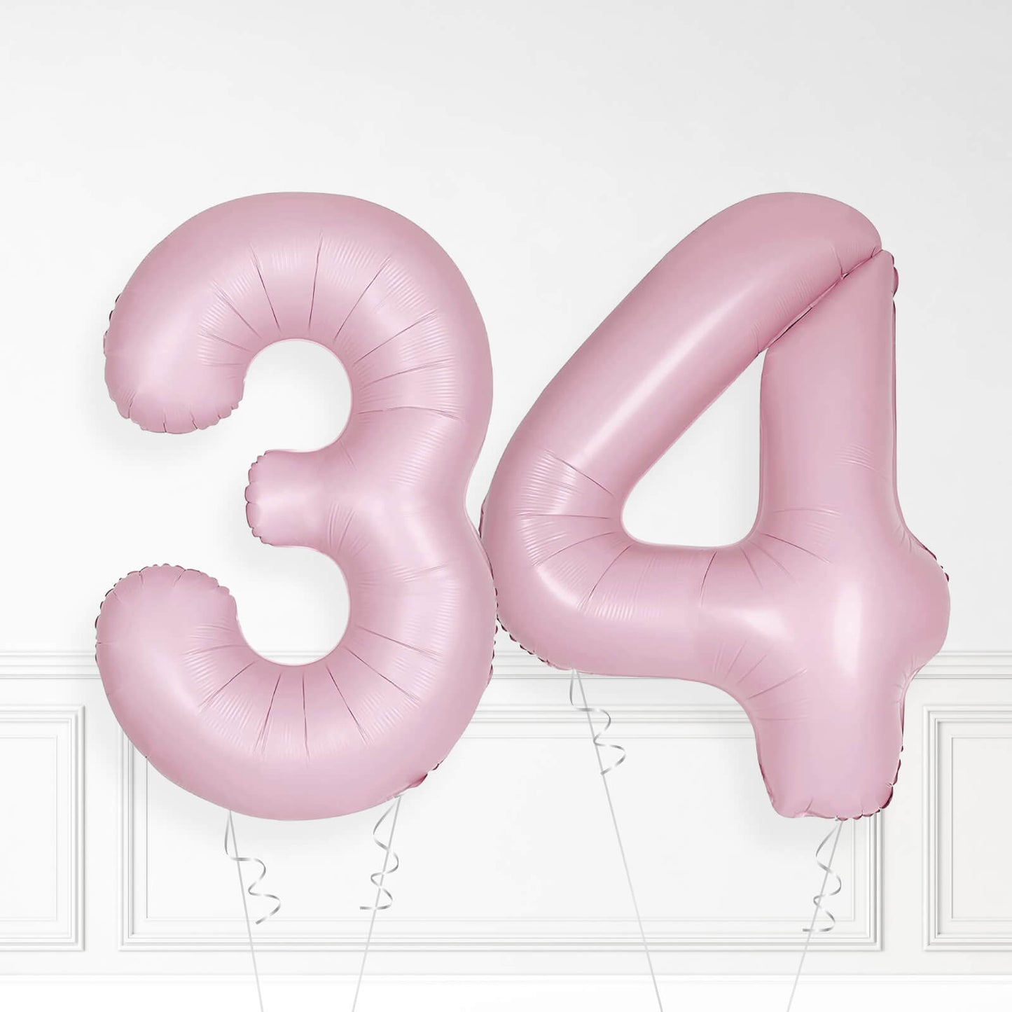 Inflated Baby Pink Foil Number Balloon