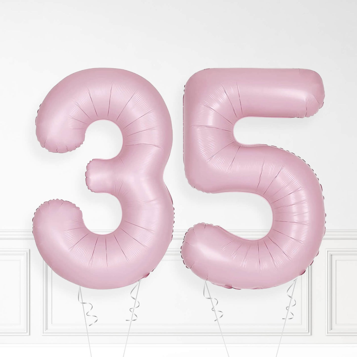 Inflated Baby Pink Foil Number Balloon